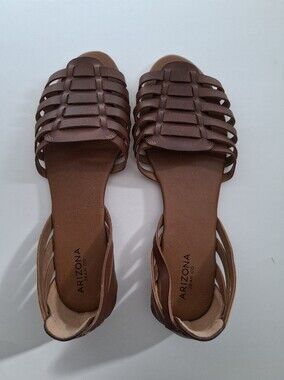 Arizona Jean Company Brown Woven Slide Sandals SZ 10